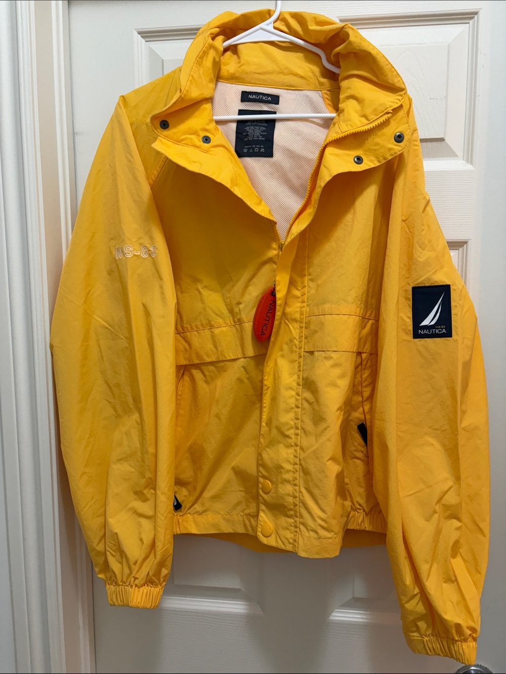 Nautica Bright Yellow Hooded Shell Jacket